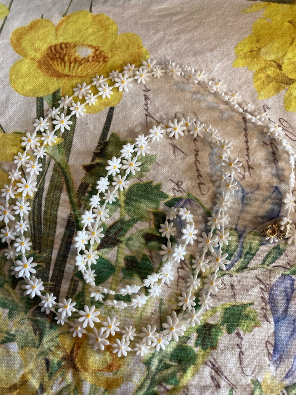 SARAH COVENTRY Long Daisy Chain Necklace Signed Vintage